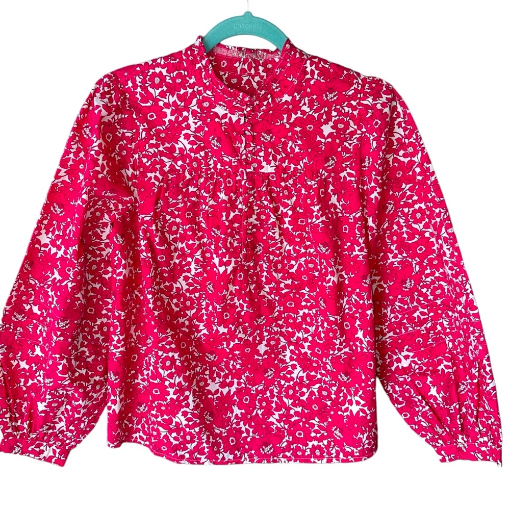 J Crew dainty pink floral blouse - xxs